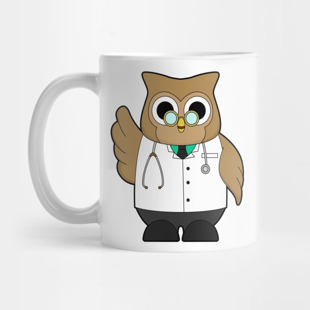 Owl as Doctor with Stetoscope by Markus Schnabel